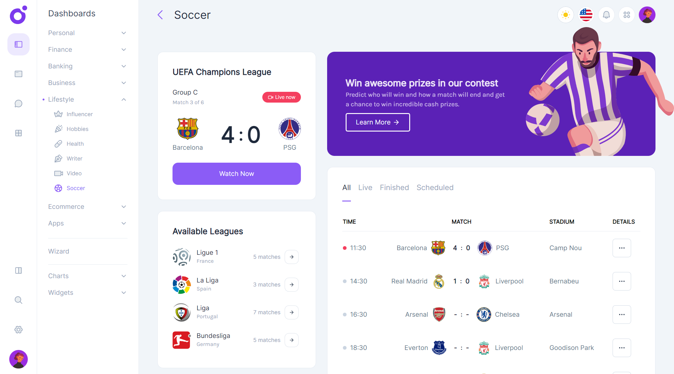 Tairo - Soccer dashboard