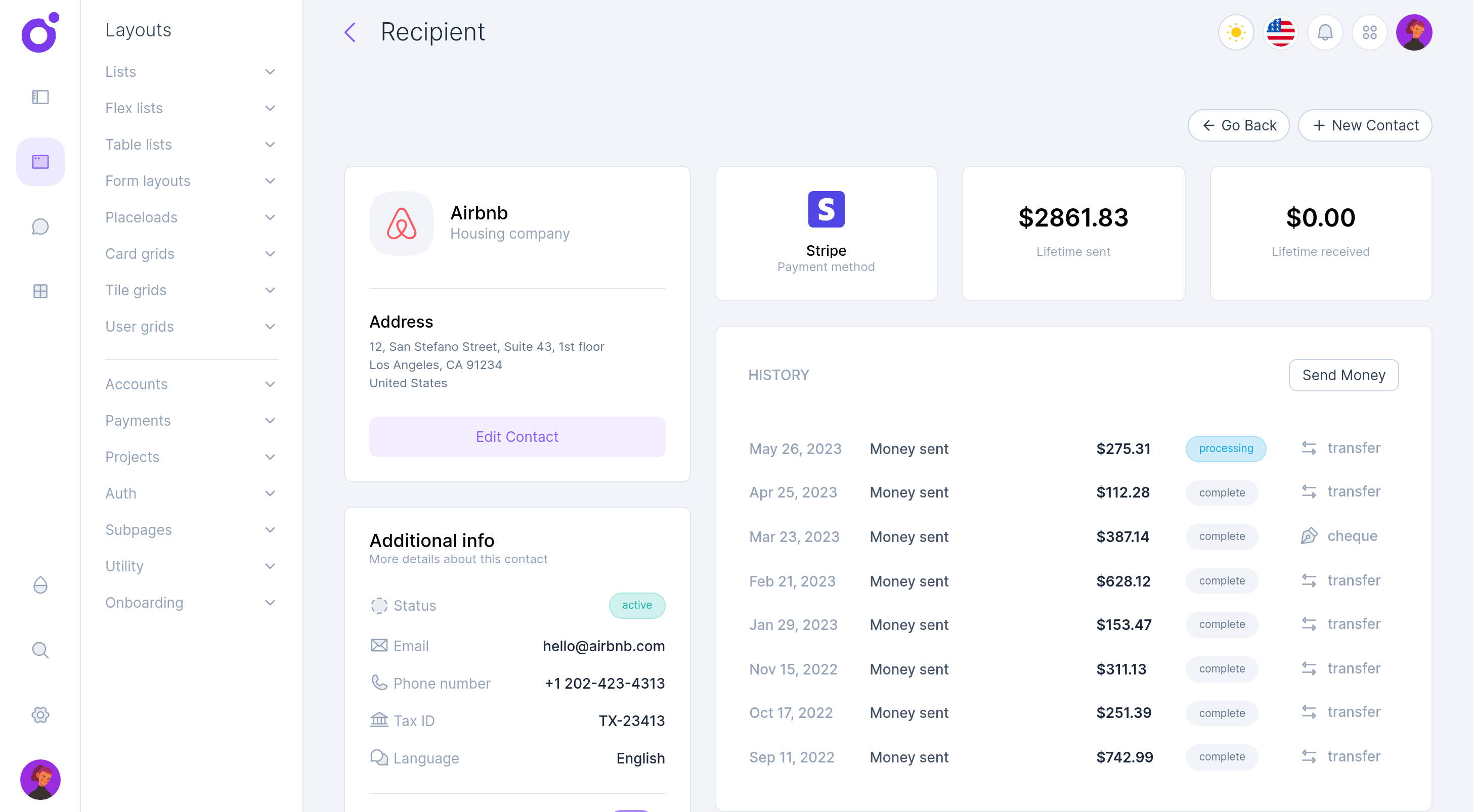 Tairo - Company recipient